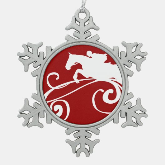 Engels Equestrian Flourish Tin Sneeuwvlok Ornament (Voorkant)