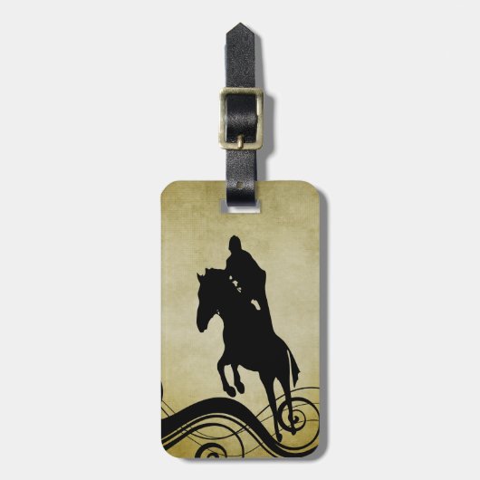 Engels Equestrian  Style Horse Jumping Bagagelabel (Voorkant verticaal)
