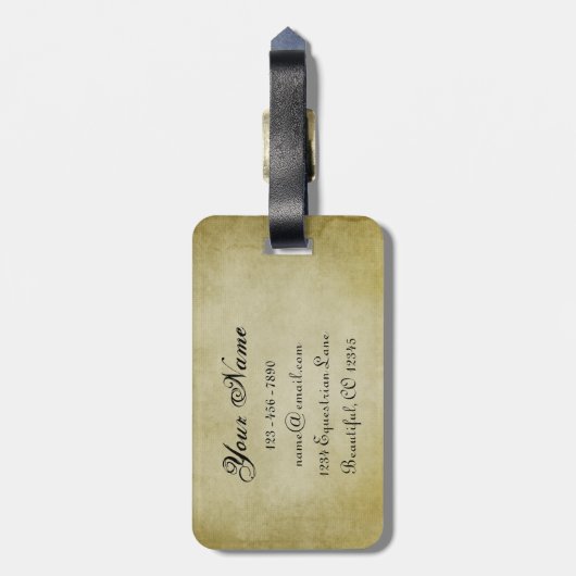 Engels Equestrian  Style Horse Jumping Bagagelabel (Achterkant verticaal)