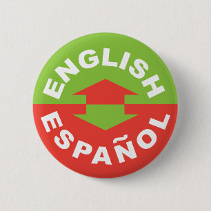 Engels Español - ik spreek Spaans Ronde Button 5,7 Cm
