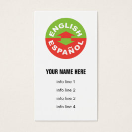 Engels Español tweetalig symbool Visitekaartjes