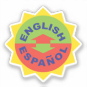 Engels Español voor tweetalige vertaler Spaans Sticker (Voorkant)