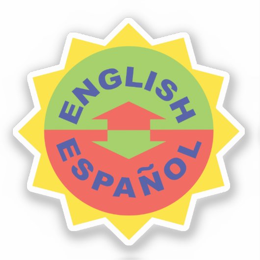 Engels Español voor tweetalige vertaler Spaans Sticker (Voorkant)