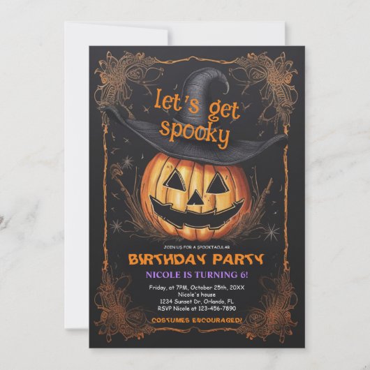 Engels feestje verjaardag Halloween Kaart (Voorkant)