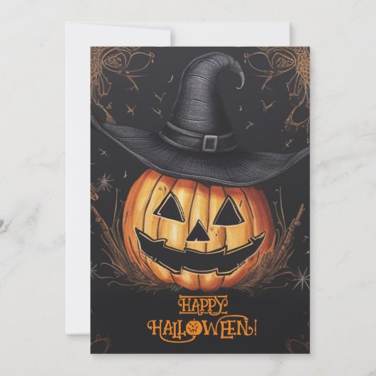 Engels feestje verjaardag Halloween Kaart (Achterkant)