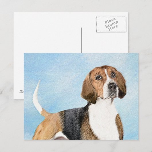 Engels filtreerschilderij - Kute Original Dog Art Briefkaart (Voorkant / Achterkant)