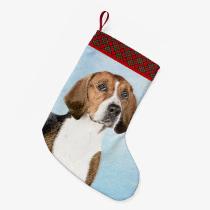 Engels filtreerschilderij - Kute Original Dog Art Kleine Kerstsok
