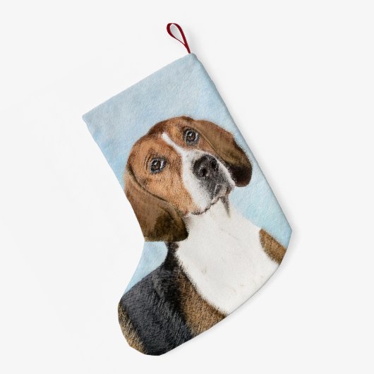 Engels filtreerschilderij - Kute Original Dog Art Kleine Kerstsok (Achterkant (Hangend))