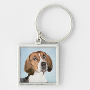 Engels filtreerschilderij - Kute Original Dog Art Sleutelhanger