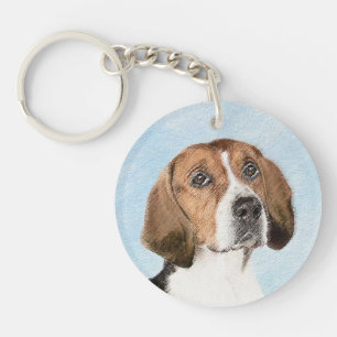 Engels filtreerschilderij - Kute Original Dog Art Sleutelhanger