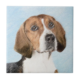 Engels filtreerschilderij - Kute Original Dog Art Tegeltje
