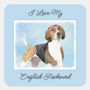 Engels filtreerschilderij - Kute Original Dog Art Vierkante Sticker