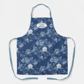 Engels Floral Garden Blue en White Grandmoeder Schort (Voorkant)