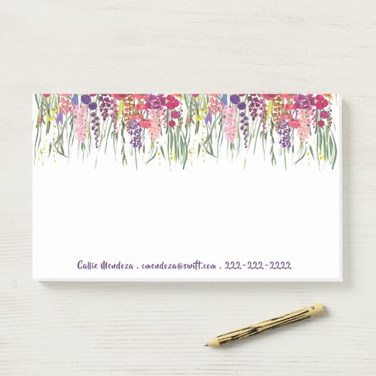 Engels Floral Garden Illustration Post-it® Notes (Op bureau)