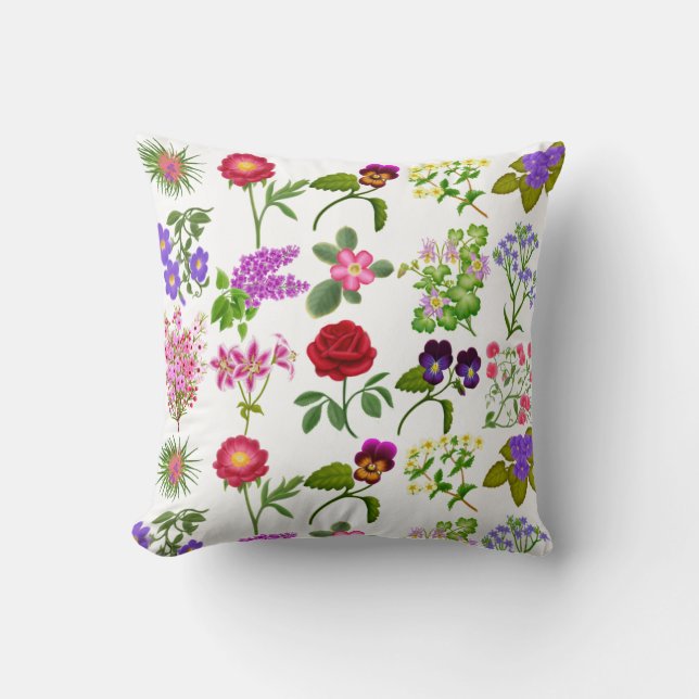 Engels Floral Garden Pillow Kussen (Voorkant)