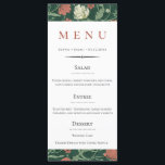 Engels Floral Pattern Wedding Menu<br><div class="desc">Chique  decoratieve accenten en moderne typografie,  elegante bruiloft menukaart. Het menu is voorzien van een antiek Engels textielpatroon in elegante tinten rood,  groen en champagne. Ontworpen om te passen bij ons Antiek Engelse Garden Wedding Collectie.</div>