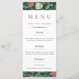 Engels Floral Pattern Wedding Menu