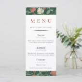  Engels Floral Pattern Wedding Menu (Staand voorkant)