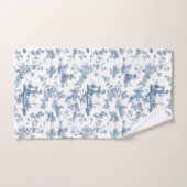  Engels Floral Toile de Jouy-Blue Bad Handdoek (Handdoek)