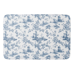  Engels Floral Toile de Jouy-Blue Badmat