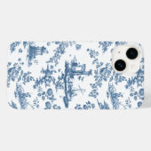  Engels Floral Toile de Jouy-Blue Case-Mate iPhone Case (Achterkant (horizontaal))