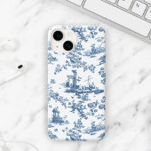  Engels Floral Toile de Jouy-Blue Case-Mate iPhone Case