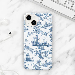  Engels Floral Toile de Jouy-Blue Case-Mate iPhone 14 Hoesje