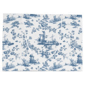  Engels Floral Toile de Jouy-Blue Groot Cadeauzakje (Achterkant)
