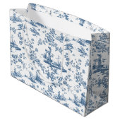  Engels Floral Toile de Jouy-Blue Groot Cadeauzakje (Achterkant Gekanteld)