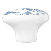  Engels Floral Toile de Jouy-Blue Keramische Knop (Zijkant)