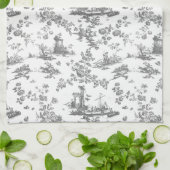  Engels Floral Toile de Jouy-Blue Kitchen Theedoek (Gevouwen)