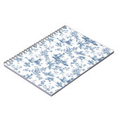  Engels Floral Toile de Jouy-Blue Notitieboek (Linkerzijde)