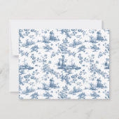  Engels Floral Toile de Jouy-Blue Notitiekaartje (Achterkant)