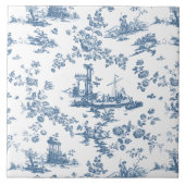  Engels Floral Toile de Jouy-Blue Tegeltje (Voorkant)