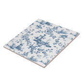  Engels Floral Toile de Jouy-Blue Tegeltje (Zijkant)