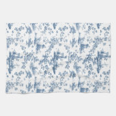 Engels Floral Toile de Jouy-Blue Theedoek (Horizontaal)