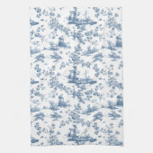 Engels Floral Toile de Jouy-Blue Theedoek (Verticaal)