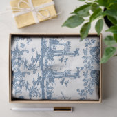 Engels Floral Toile de Jouy-Blue Tissuepapier (Geschenk)