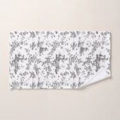 Engels Floral Toile de Jouy-Grey Bad Handdoek (Handdoek)