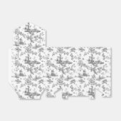  Engels Floral Toile de Jouy-Grey Bedankdoosjes (Uitgevouwen)