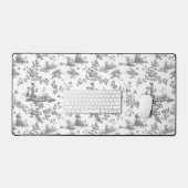 Engels Floral Toile de Jouy-Grey Bureaumat (Keyboard & Muis)