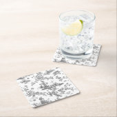 Engels Floral Toile de Jouy-Grey Kartonnen Onderzetters (Insitu)