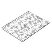  Engels Floral Toile de Jouy-Grey Notitieboek (Linkerzijde)