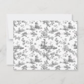 Engels Floral Toile de Jouy-Grey Notitiekaartje (Achterkant)