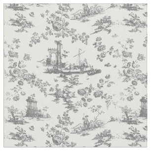 Engels Floral Toile de Jouy-Grey Stof