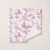 Engels Floral Toile de Jouy-Pink Bad Handdoek (Wasdoekje)
