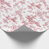  Engels Floral Toile de Jouy-Pink Cadeaupapier (Hoek)