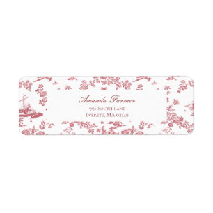 Engels Floral Toile de Jouy-Pink Etiket