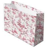  Engels Floral Toile de Jouy-Pink Groot Cadeauzakje (Achterkant Gekanteld)