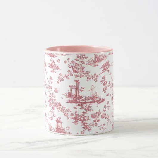  Engels Floral Toile de Jouy-Pink Mok (Midden)